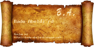 Bade Abelárd névjegykártya